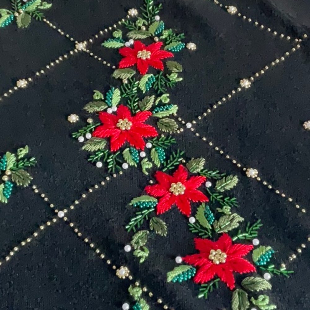 Elegant Black Floral Holiday Sweater - Picture 9 of 9